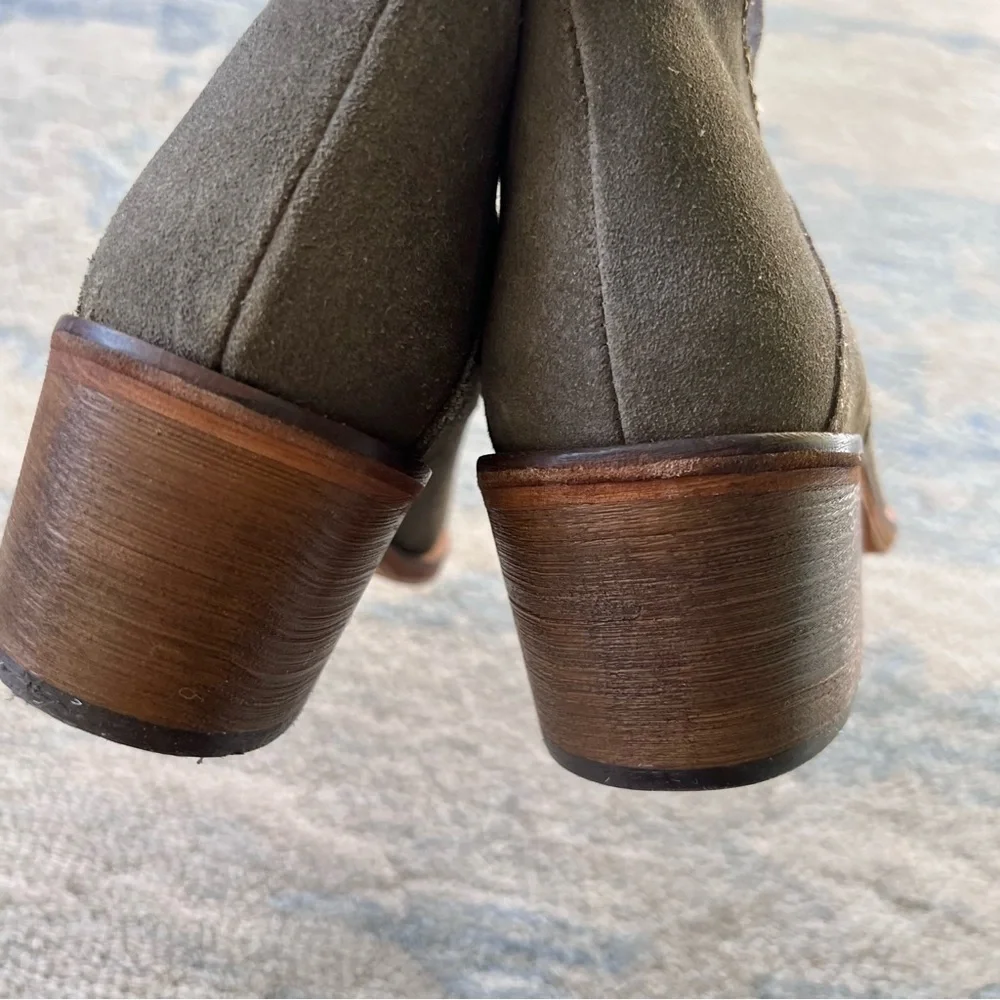 SUEDE TAUPE CHELSEA ANKLE BOOTIES SIZE 8.5 EUC ZARA